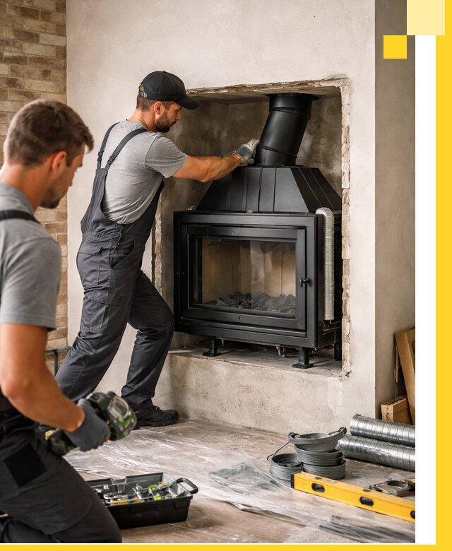 Установка каминных топок в Медногорске: монтаж, подключение