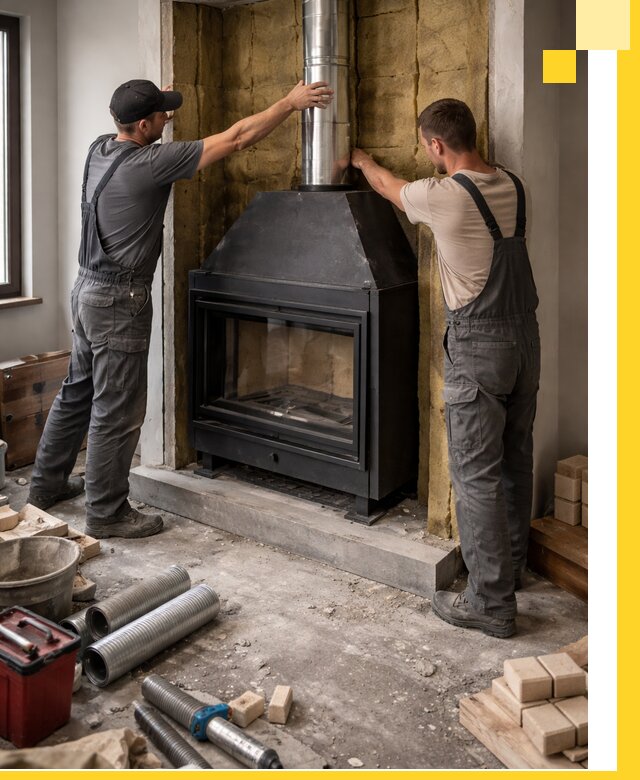 Изготовление и монтаж закрытых каминов в Медногорске под ключ