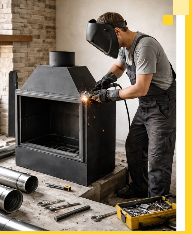 Продажа и установка металлических каминов в Медногорске под ключ