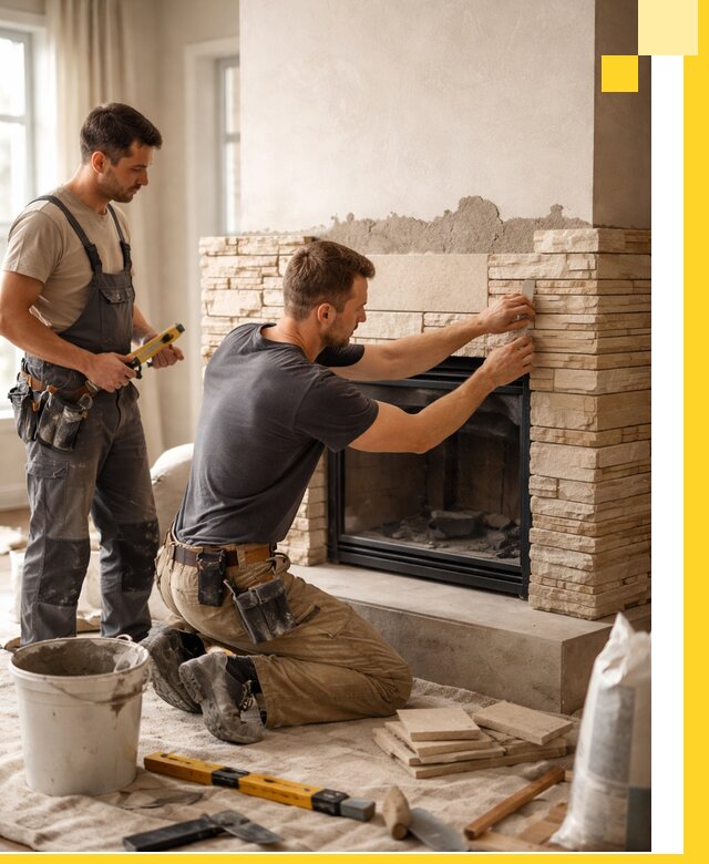 Установка и монтаж каминов для загородного дома в Медногорске