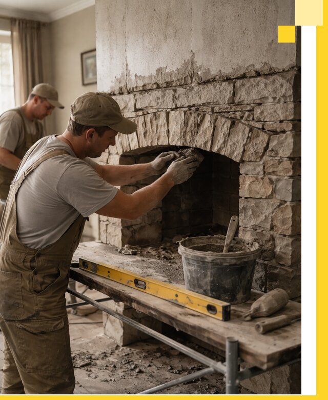 Изготовление каминов под ключ в Медногорске, монтаж и отделка