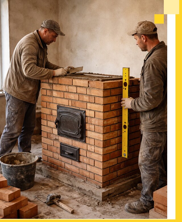 Отопительные печи под ключ в Медногорске, установка и сборка