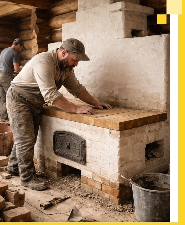 Проектирование и установка русской печи с лежанкой в Медногорске