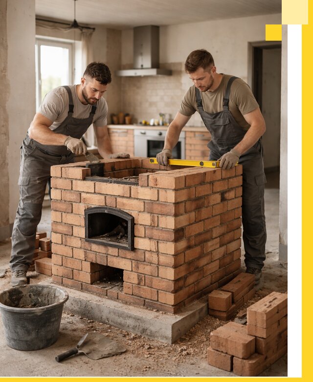 Установка и монтаж печей в частном доме в Медногорске под ключ