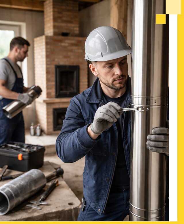 Профессиональный монтаж дымоходов для печей в Медногорске