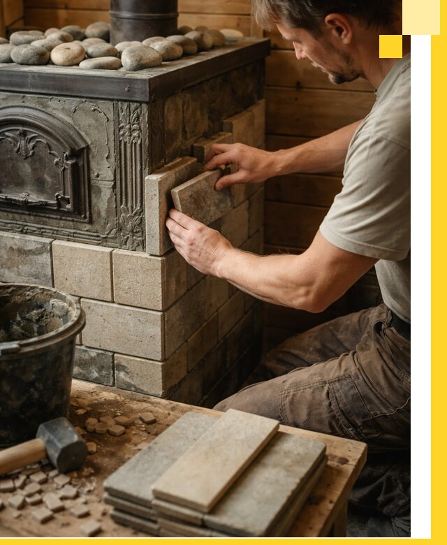 Облицовка банных печей в Медногорске профессиональная отделка