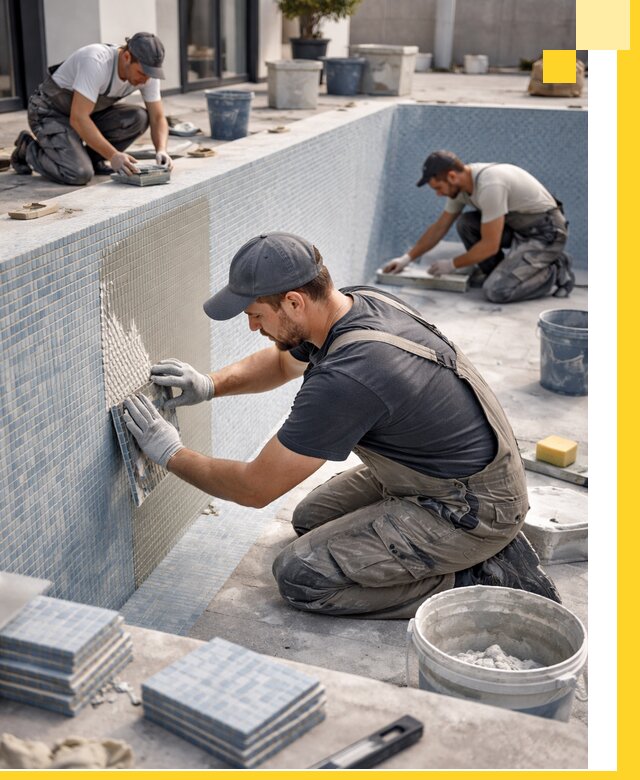 Облицовка бассейнов в Медногорске плитка мозаика гидроизоляция