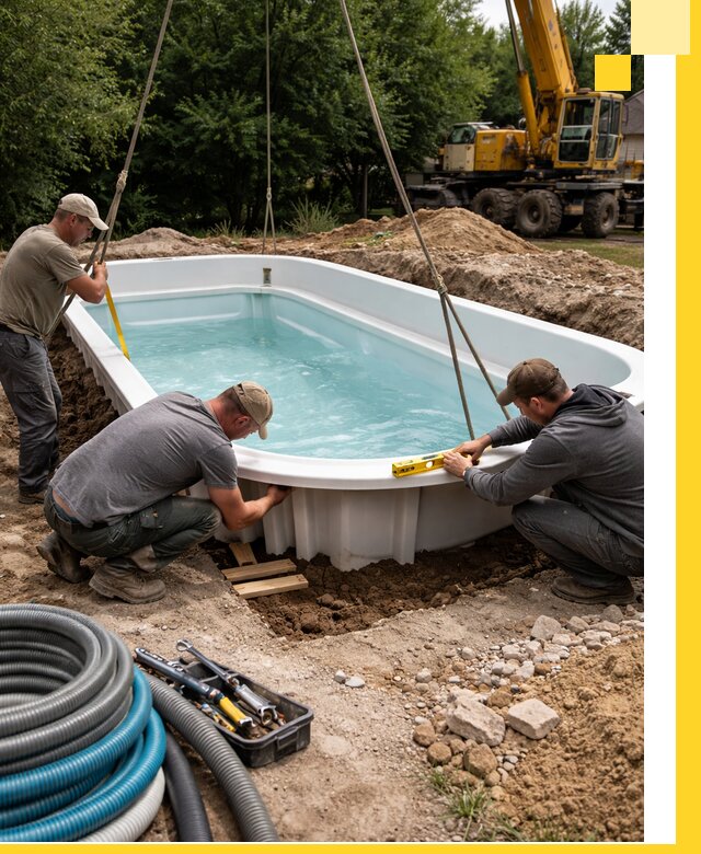 Установка и монтаж композитных бассейнов под ключ в Медногорске