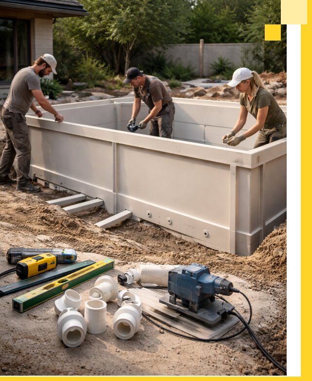 Установка полипропиленовых бассейнов под ключ в Медногорске