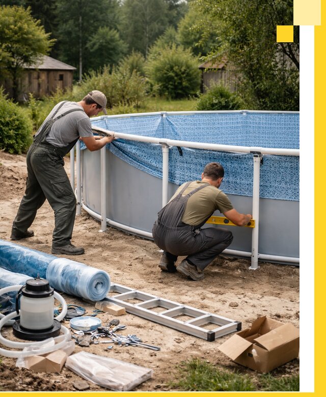 Установка и монтаж каркасных бассейнов в Медногорске под ключ