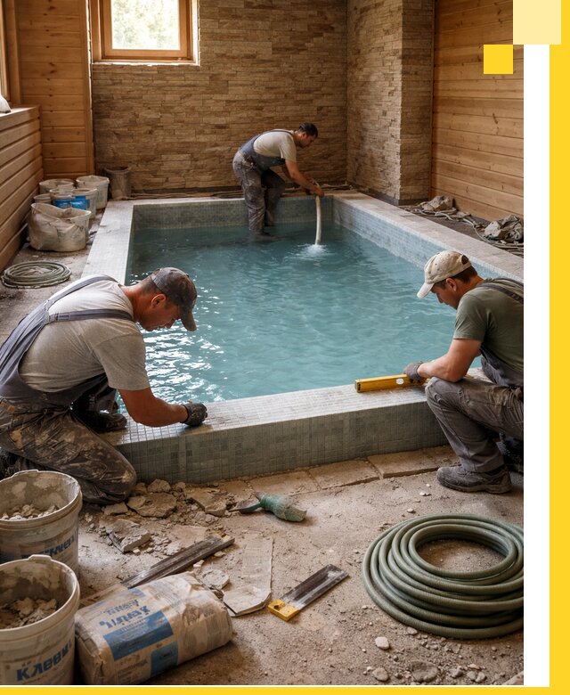 Проектирование и строительство бассейнов для бани в Медногорске