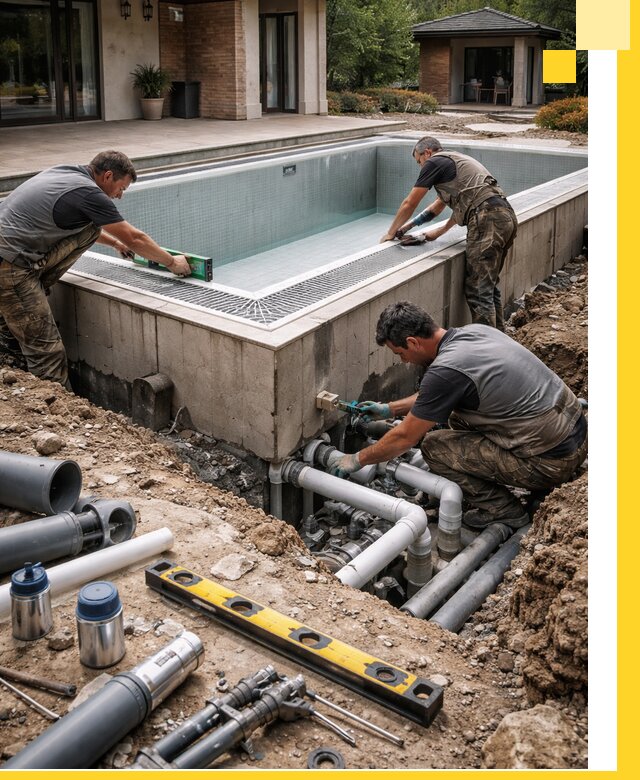 Строительство переливных бассейнов в Медногорске под ключ