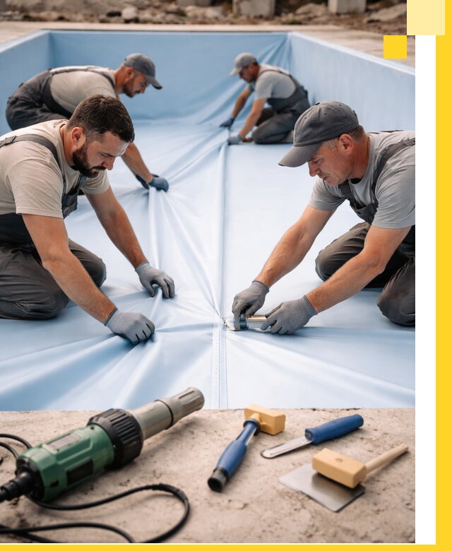 ПВХ пленка для бассейнов с монтажом и гарантией в Медногорске