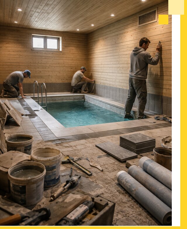 Строительство бани с бассейном и сауной под ключ в Медногорске