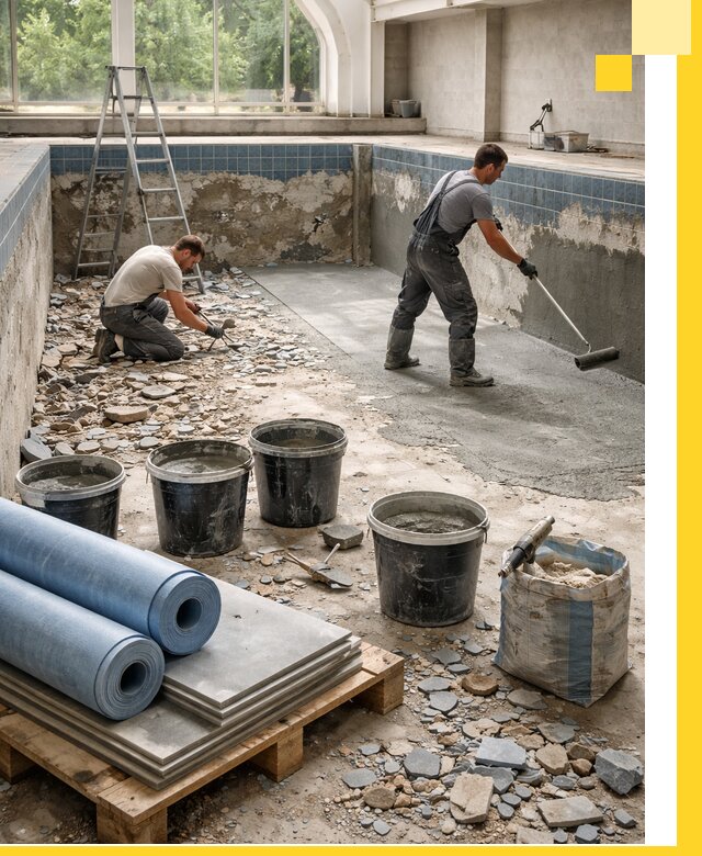 Реконструкция бассейнов в Медногорске: ремонт, гидроизоляция