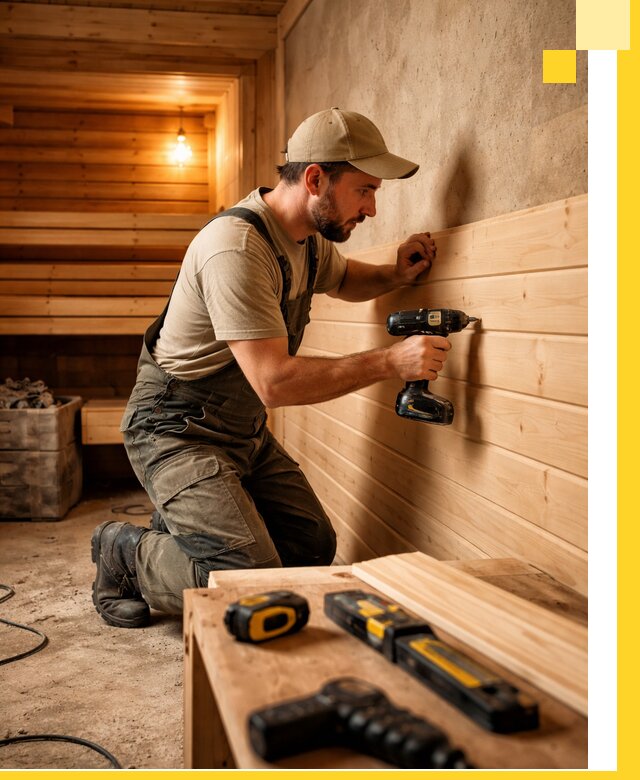 Профессиональная внутренняя отделка бани в Медногорске под ключ