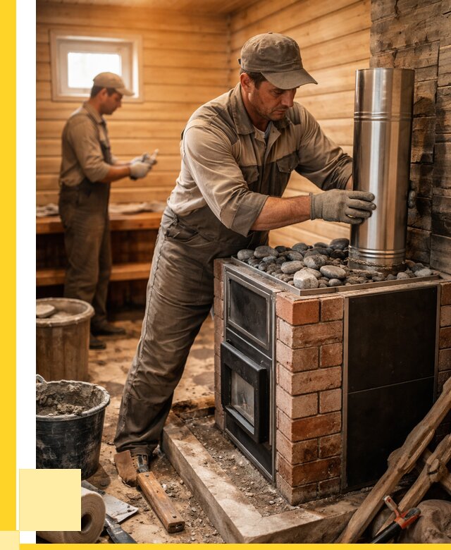 Монтаж печи в бане под ключ в Медногорске от 20344 р. | ЭриданМдн