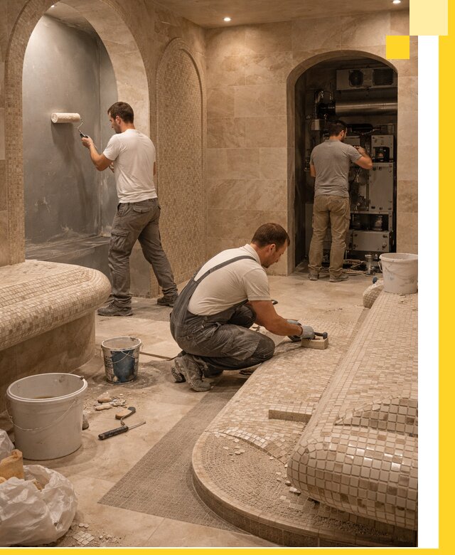 Строительство бани с хамамом и бассейном под ключ в Медногорске