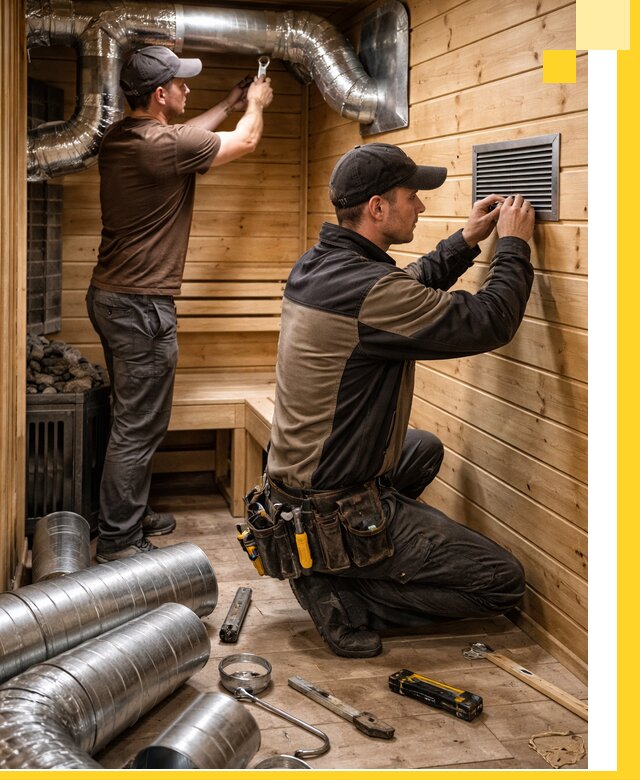 Проектирование и монтаж вентиляции бани в Медногорске под ключ