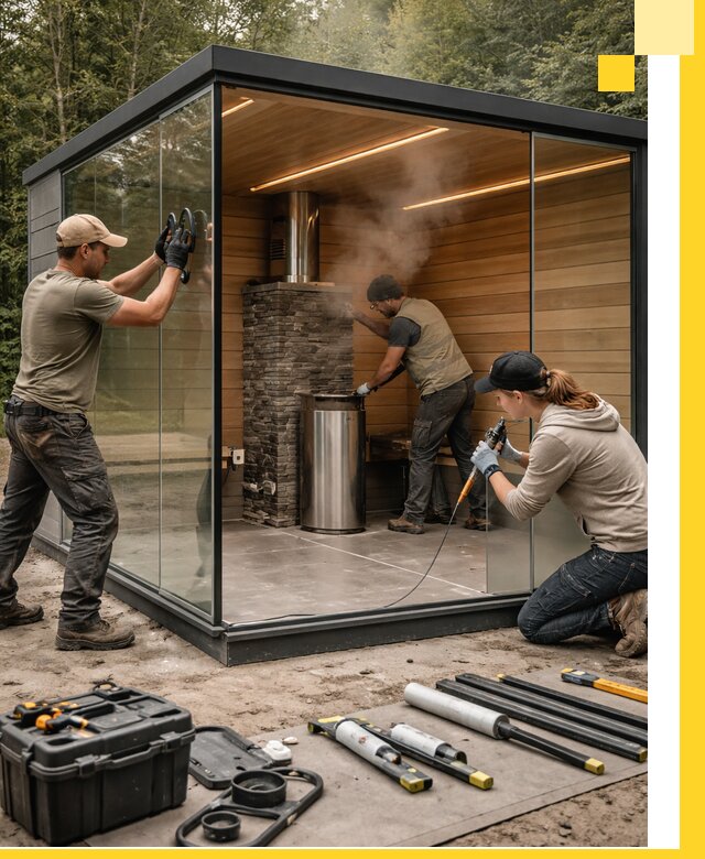 Проектирование и строительство стеклянных бань в Медногорске