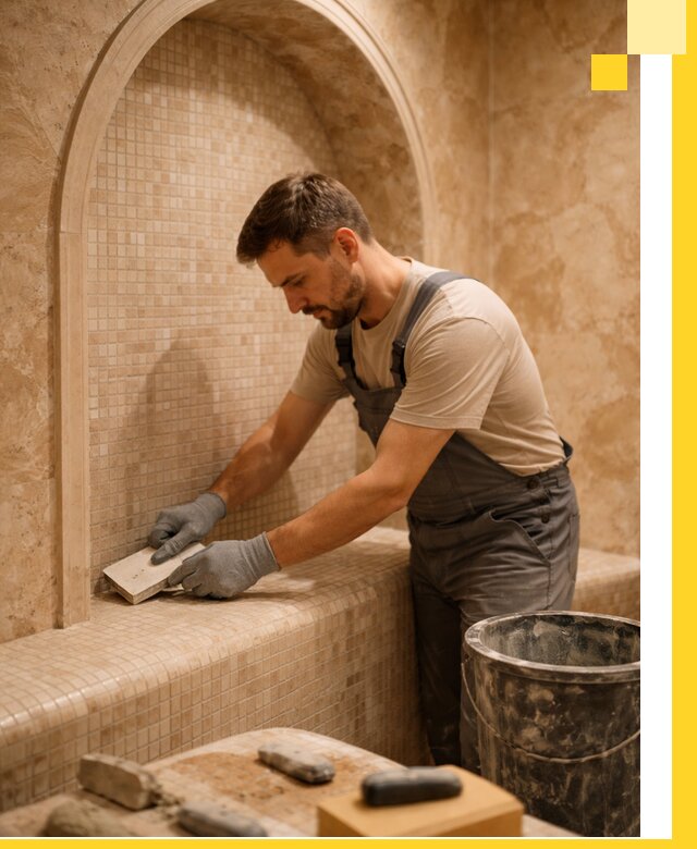 Профессиональная отделка хамамов с мозаикой под ключ в Медногорске