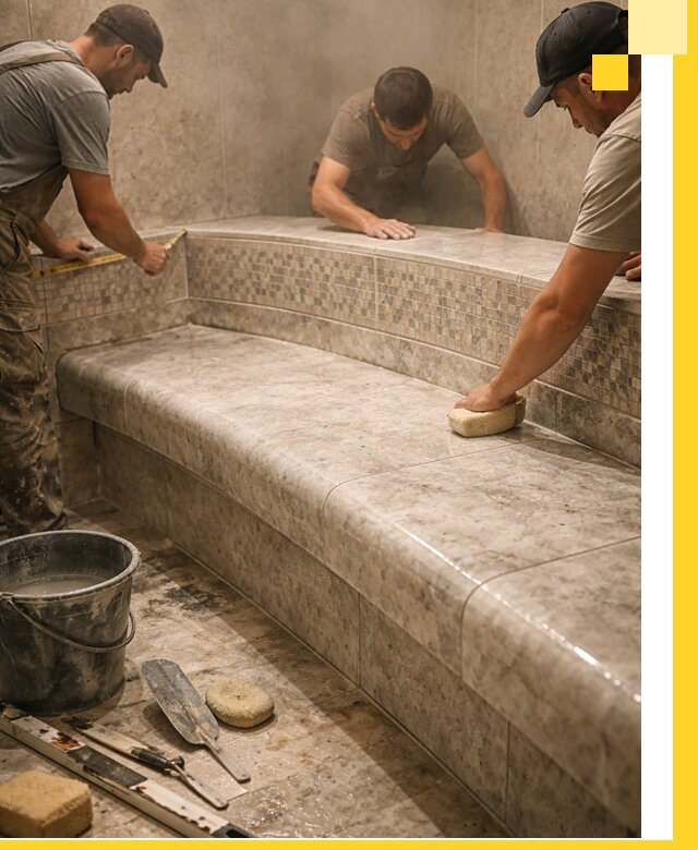 Изготовление и установка сидений для хамама в Медногорске